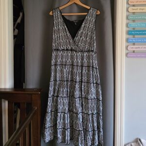 Style & Co. Black, Blue, and White Maxi Dress